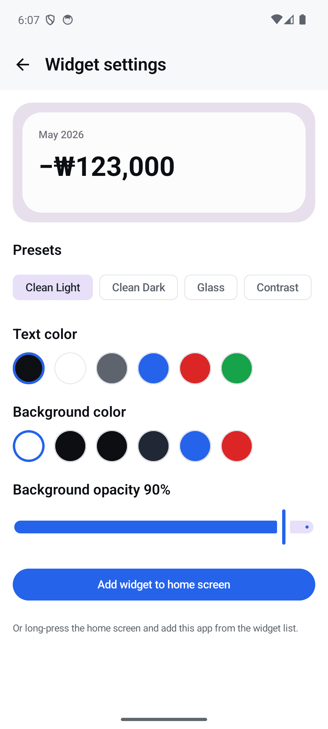 Tune text, background, and opacity freely